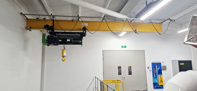 3.2t SWL Stahl electric wire rope hoist with 30m lifting height installed by Hoist & Winch at the new flour mill.