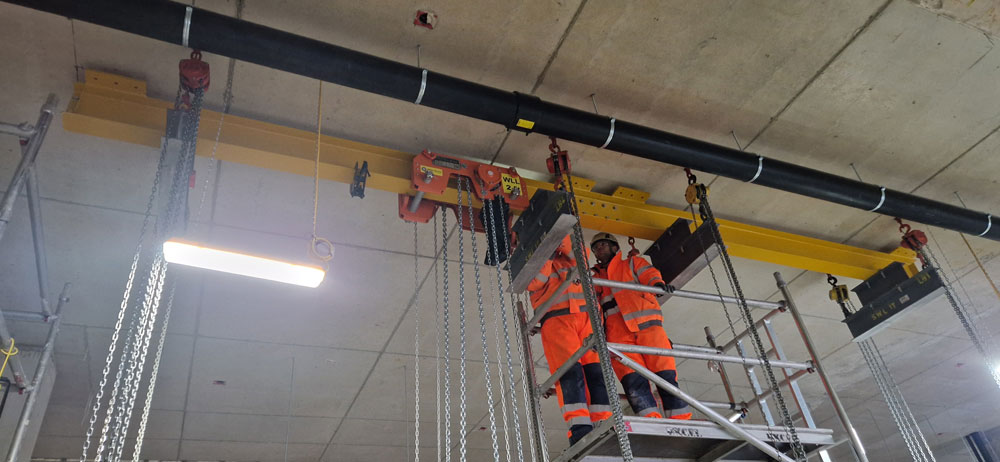 Installation of Ceiling Mounted Monorail Beam and Hoist