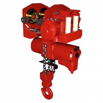 Red Rooster (RRI) - "Compact" Industrial Air Chain Hoist With Motor Trolley