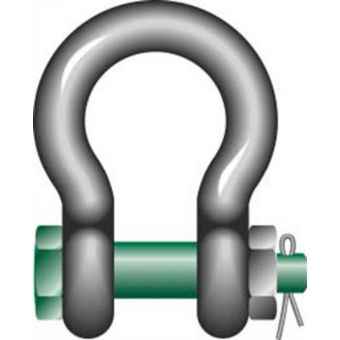 Green Pin Bow Shackle with Safety Bolt Pin - G4163