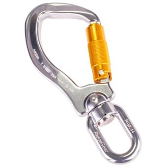 22mm Aluminium Triple Action Karabiner with Swivel Hook and Captive Eye | RGK44
