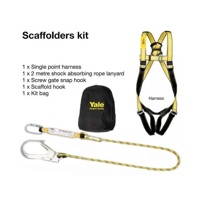 Complete Safety Harness and Lanyard with Scaffold Hook Attachment