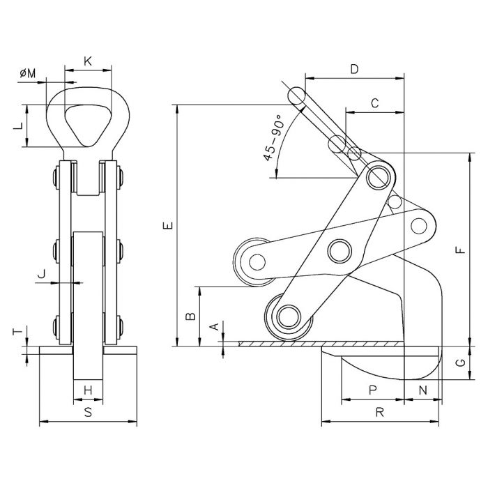 RH Horizontal Plate Clamps Mainline Lifting Equipment